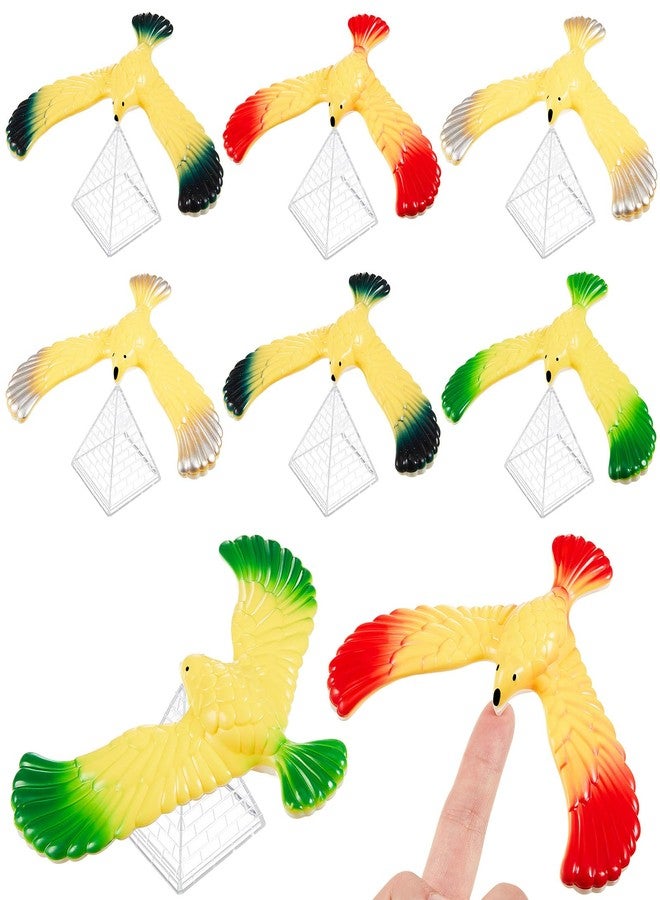 WinnerWhy 8 Pcs Balance Bird Gravity Bird with Pyramid Combination Physical Science Adults Office Desktop Novelty Eagle Trick Party Toy for Science Lovers Teachers Gift, Random Color - Image 1